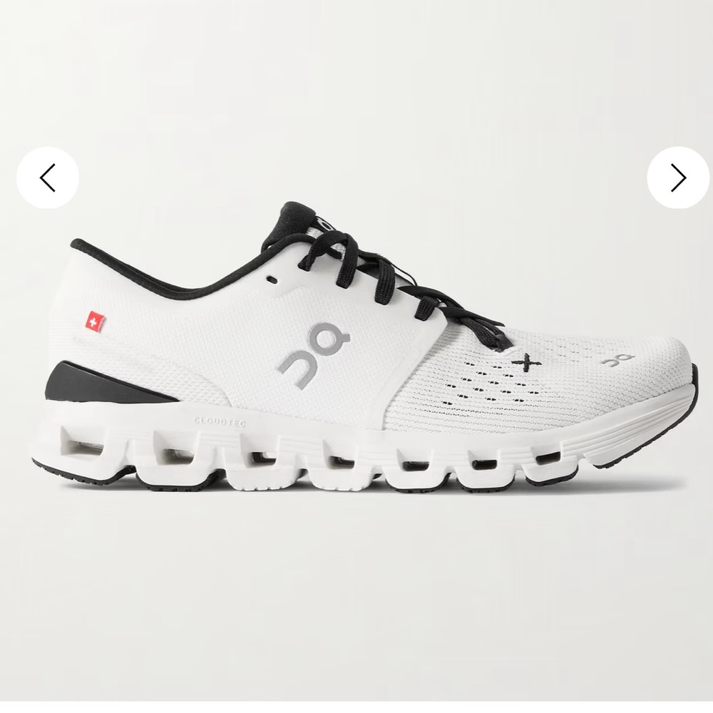 On Running White and Black Athletic Shoes